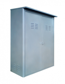 Двухместный металлический шкаф для расположения и ограждения от повреждений газовых баллонов